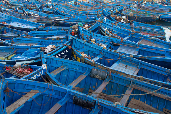 fishing boats in Essaouira Harbor