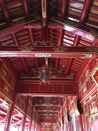 Ceiling of covered walkway